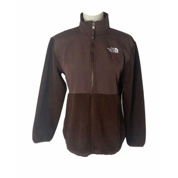 North Face Girl's Jacket Brown Fleece Full Zip Light Weight Size XL - Picture 1 of 6